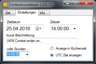 ContestCountdown Einstellungen