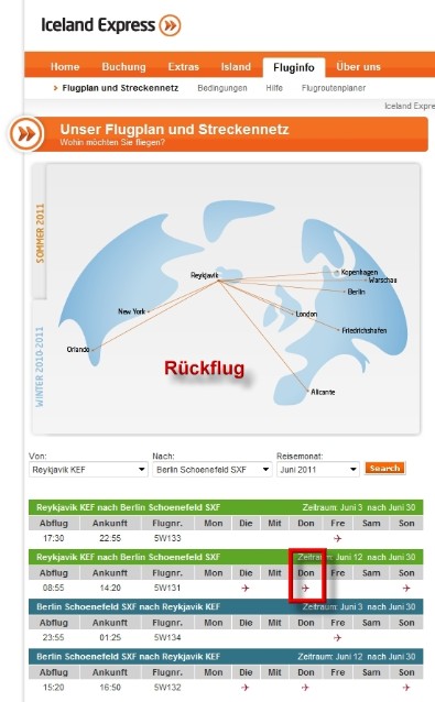 Rckflug Iceland Express